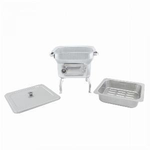 Fornacella Piccola in Lamiera Stampata 25x25cm Barbecue con Ricambio e Coperchio