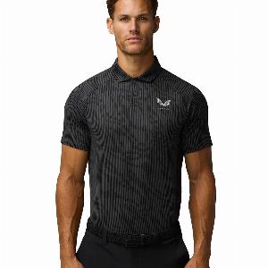 Castore 2025 club glow printed golf polo shirt gunmetal mid grey