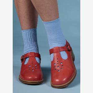 Joanie Clothing Lyon Leather TBar Shoes  Rust  UK 5 US 7