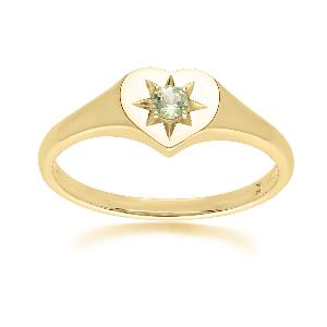 ECFEW The Liberator Peridot Heart Ring in 9ct Yellow Gold now 12250