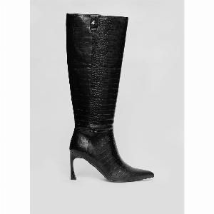 Black Faux Croc Boots Manchester