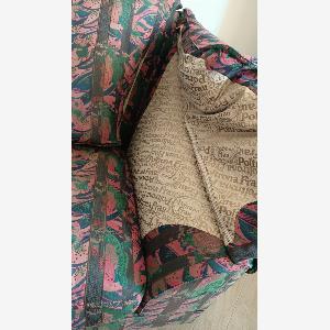 3er Sofa und 2er Sofa Stoffgarnitur im Vintage 80er Jahre Design Poltrona Frau