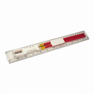 Promotional Ruler with pencil Pascale  white  branded with your logo