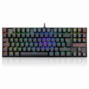 Redragon K552PKRFR Clavier mécanique TKL avec rétroéclairage RGB compact 88 touches disposition AZERTY FR interrupteur rouge  Noir