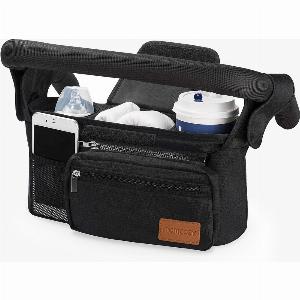 Momcozy Kinderwagenorganizer Funktionsfähiger Becherhalter und Haustierkinderwagen in Schwarz redu