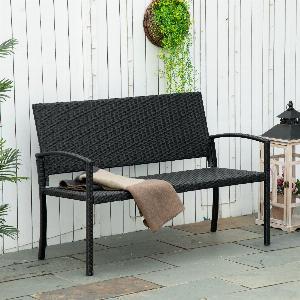 Enjoy 25 Discount on the Outsunny Black Rattan TwoSeater Chair