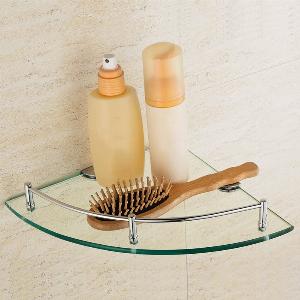 Bathroom Glass Corner Shelf Wall Mounted