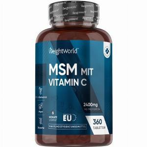 20 Rabatt MSM Tabletten mit Vitamin C 2400 mg 360 Stück 6 Monate Vorrat