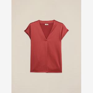 Oltre  Blusa in raso con scollo a V Donna Rosso Taglia 50