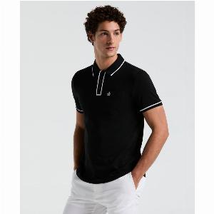 Earl Pique Polo Shirt In True Black