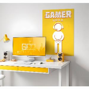 Affiche de jeux vidéo avec symbole emblématique de gamer