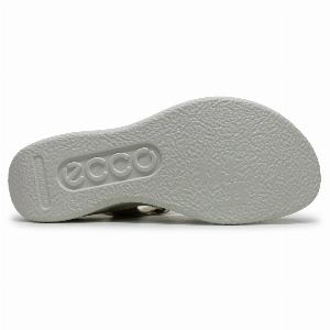 Ecco Flowt Wedge LX 273323 Womens Leather Comfort Sandals  White Gold  Size UK 657 Now 2446