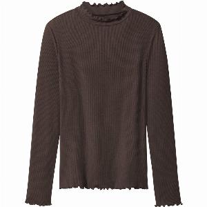 esmara Tshirt côtelé à manches longues femme marron M3840