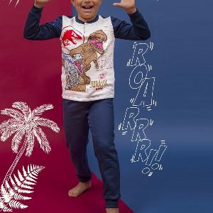 Baronio Sconto del 20% su pigiama in cotone felpato Jurassic World navy per bambini 8052201632537