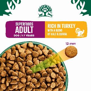 Adult Turkey With Kale  Quinoa Dry Dog Superfoods  10kg