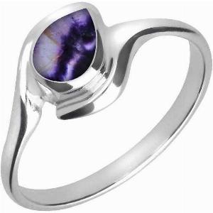 Sterling Silver Blue John Offset Pear Ring  Default Title  Silver