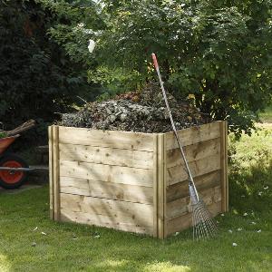 Forest Slot Down Wooden Compost Bin 106x106m