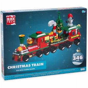 Block Tech Christmas Train Construction Set