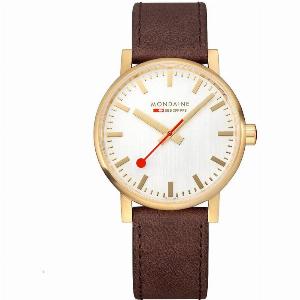 Mondaine Evo Quartz White Dial Leather Strap Unisex Watch MSE40112LG
