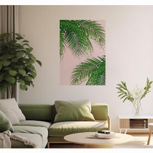 Affiche de feuillage tropical avec un arbre stylisé