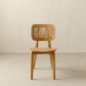 Ensemble 2 chaises en bois et rotin naturel Naga