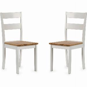 Grab 65 Discount on a Pair of Linwood White and Natural Dining Chairs