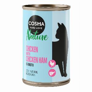 Cosma Nature 6 x 140 g Alimento umido per gatti  Pollo  Prosciutto