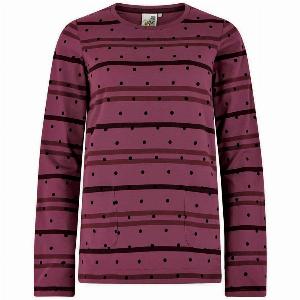 Weird Fish Billie Organic Long Sleeve Striped TShirt Crushed Berry Size 8