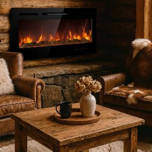 Sconto del 16 su camino elettrico da parete LED 9 colori dimensioni 101x14x54 cm