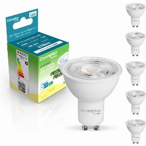 Crompton GU10 Spotlight LED Bulb UltraEfficient 19W 50W Eqv Cool White 5Pack AClass 36 White