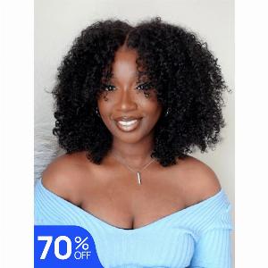 Nadula Flash Sale Kinky Curly Hair 2x4 Lace Minimal RealPart Lace 34 Half Wig  And T Part Lace Human Hair Wigs