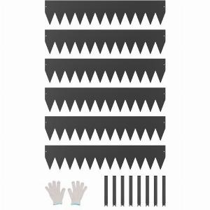 VEVOR Bordatura in Acciaio Metallo Antiruggine per Giardino Bordatura Pieghevole per Prato Resistente Facile da Installare Divisorio Aiuole Vialetto Nero 6 Pezzi 1016 x 203 x 15 mm