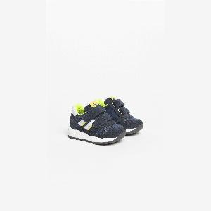 NeroGiardini Outlet Sneakers Baby da Bimbo in Pelle e Camoscio Blu