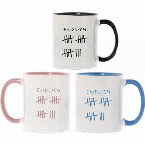 Keramiktasse zum 18 Geburtstag Endlich 18
