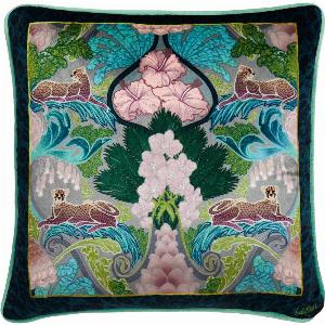 Laurence LlewelynBowen Suburban Jungle Filled Cushion 43cm x 43cm Teal