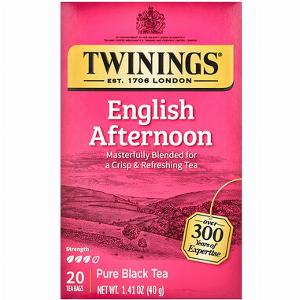 Twinings Pure Black Tea English Afternoon 20 Tea Bags 141 oz 40 g