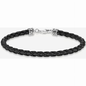 THOMAS SABO Black Leather Braided Bracelet A201168211L19