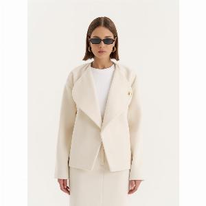 Cream Oversized Lapel Jacket Shelly