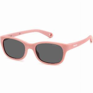 Polaroid Enfant PLD K006S W66M9 Lunettes de soleil Plastique Rose Gris Carré Polarisé