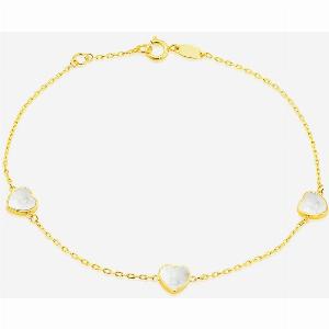 9ct Yellow Gold Heart Bracelet with Mother of Pearl Now 161 Save 8