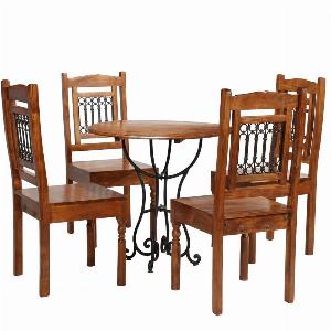 Ensemble de tables à manger 5 pcs bois daposacacia massif