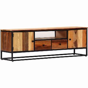 Meuble TV 120 x 30 x 40 cm Bois de récupération massif et acier