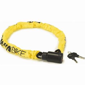 Lucchetto Catena Bici Antifurto BONINBIKE 6x900mm con Rivestimento in Tessuto Giallo
