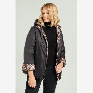 Luisa viola piumino reversibile con stampa animalier donna