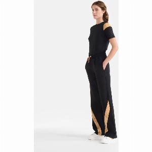 Tshirt in jersey di cotone stretch con logo Destination Nera