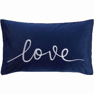 Enjoy 81 Discount on Love Navy Blue Velvet Cushion 30cm x 50cm