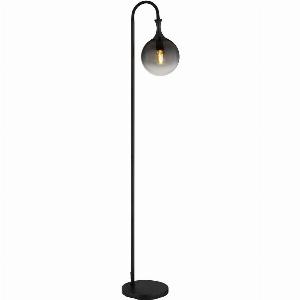 Dalton Matt Black Glass Floor Lamp with Smoke Shade now 5395 30 Off
