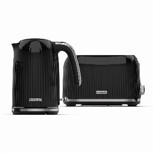 Enjoy an 8 discount on a black fluted electric kettle and toaster set