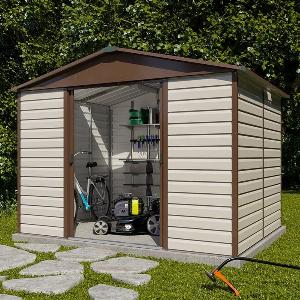 Yardmaster 303m x 237m Shiplap Metal Shed Brown now 44999 save 12