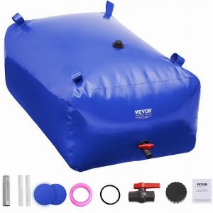 VEVOR 400L1057 Gallonen Wasserspeicherblase WohnmobilWassertank 1000D blaues PVC zusammenklappbare Wasserspeicherbehälter weicher Wasserbeutel mit großer Kapazität tragbarer Wasserbehälter Brandschutz Camping